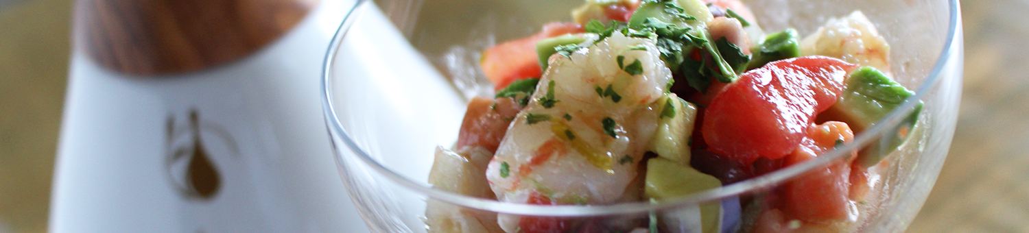 鳥取・湯梨浜のメキシコ料理店tiny kitchen smooth(タイニーキッチンスムース)の海老とアボカドのカクテル